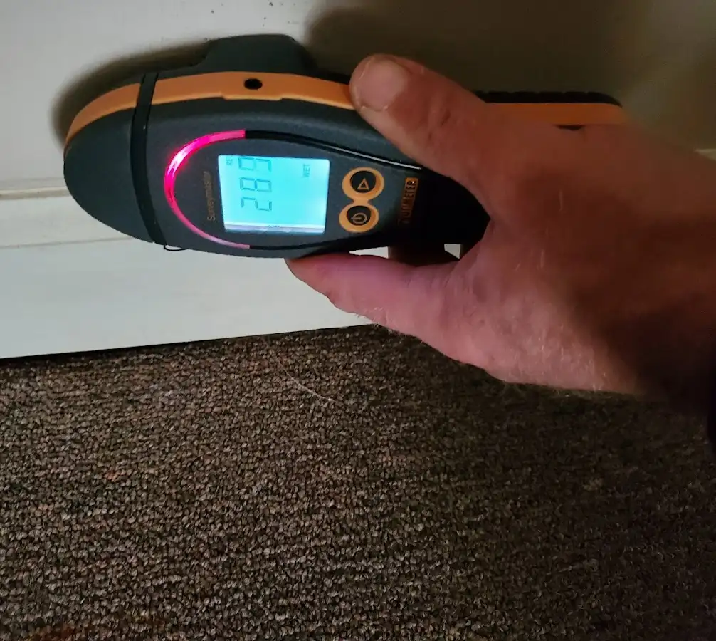 Moisture detection at baseboard during Mold Inspection & Testing in Sweetwater